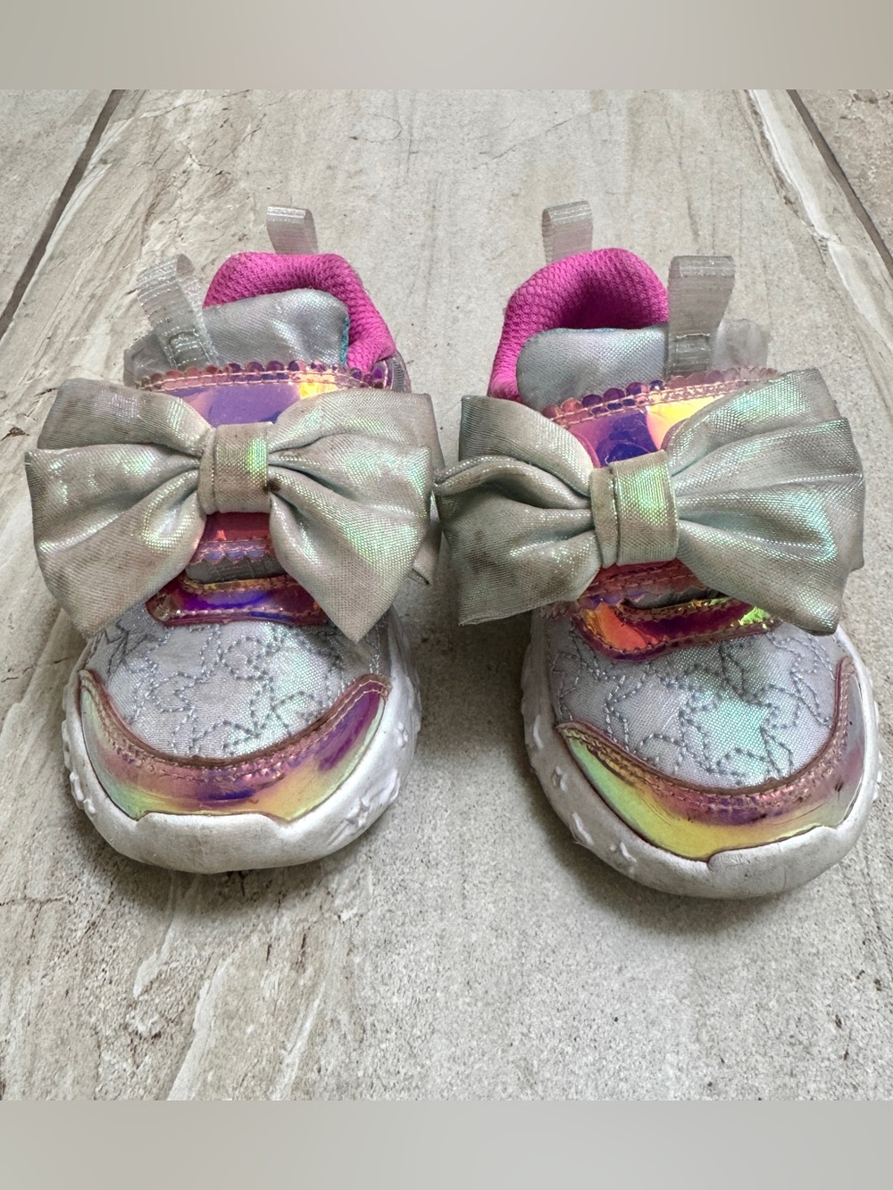Skechers S-Lights: Unicorn Charmer baby/toddler US 5 Silver & Pink Sneakers